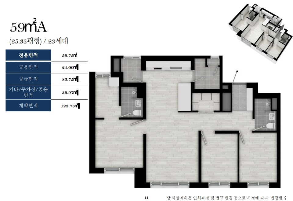 덕소역 더블뷰 한강 평형정보